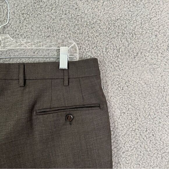 Luigi Bianchi Mantova Sartoria Pants Men 36x26.5 Brown Wool Italian Ankle Slacks - Picture 11 of 16